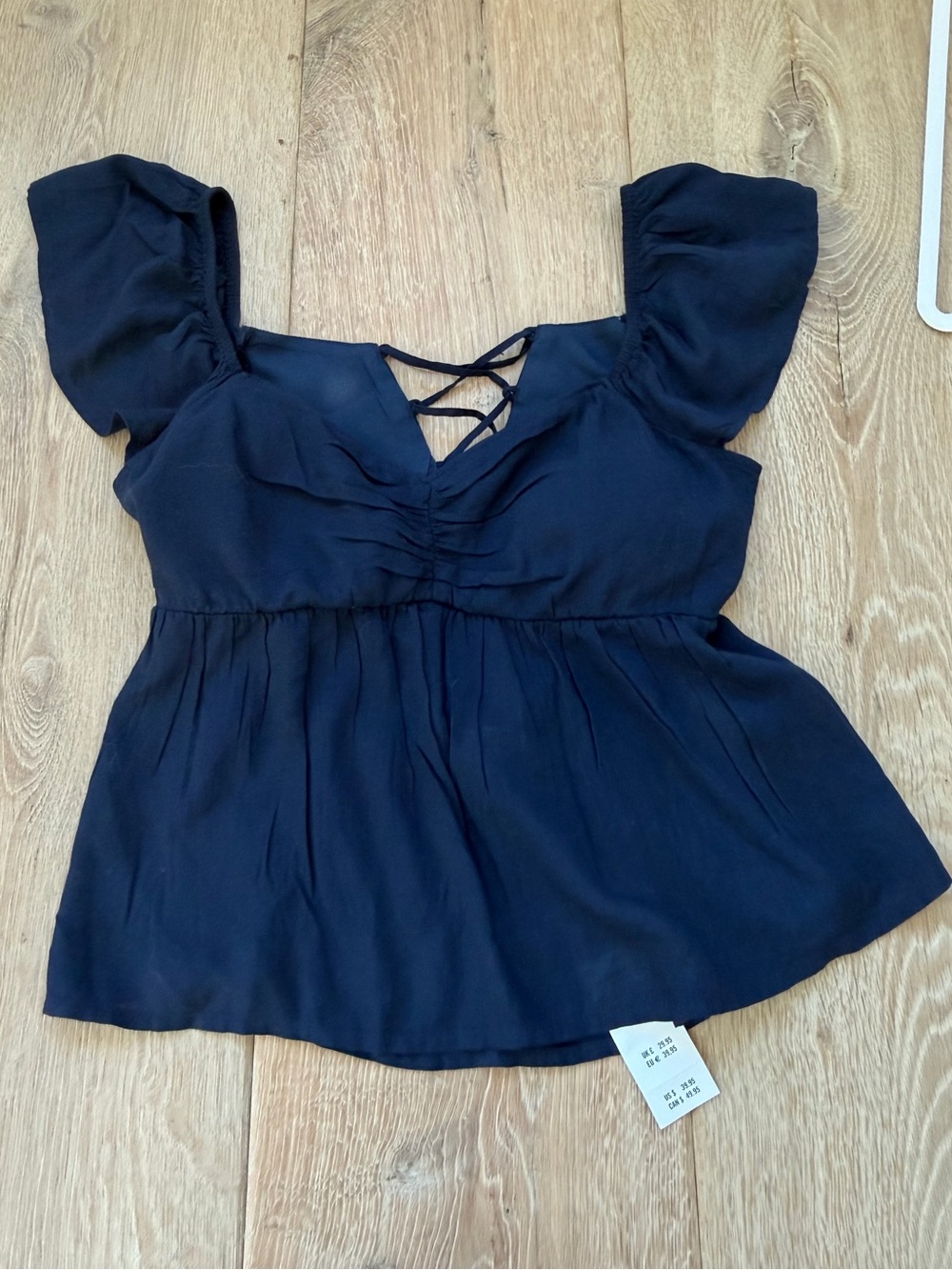 Hollister Easy Flutter Sleeve Babydoll Top
